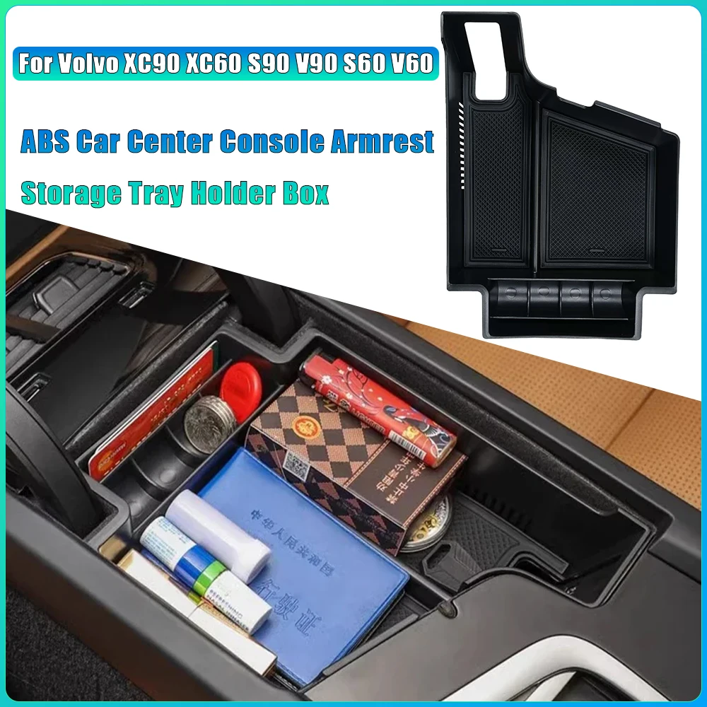 

For Volvo XC90 XC60 S90 V90 S60 V60 ABS Car Center Console Armrest Box Storage Tray Holder Organizer Container Accessories