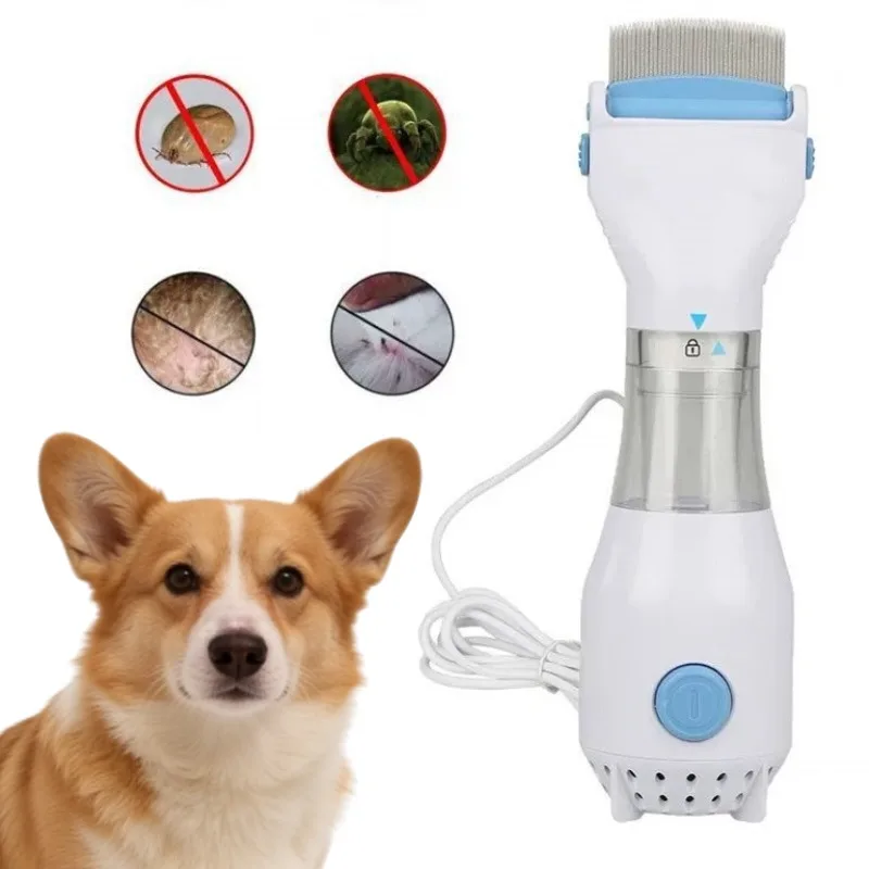 

Electric Pet Hair Remover Lice Comb Grooming Tool Flea Removal Brush Safe Massaging Device for Dogs Cats Gentle Cleaning