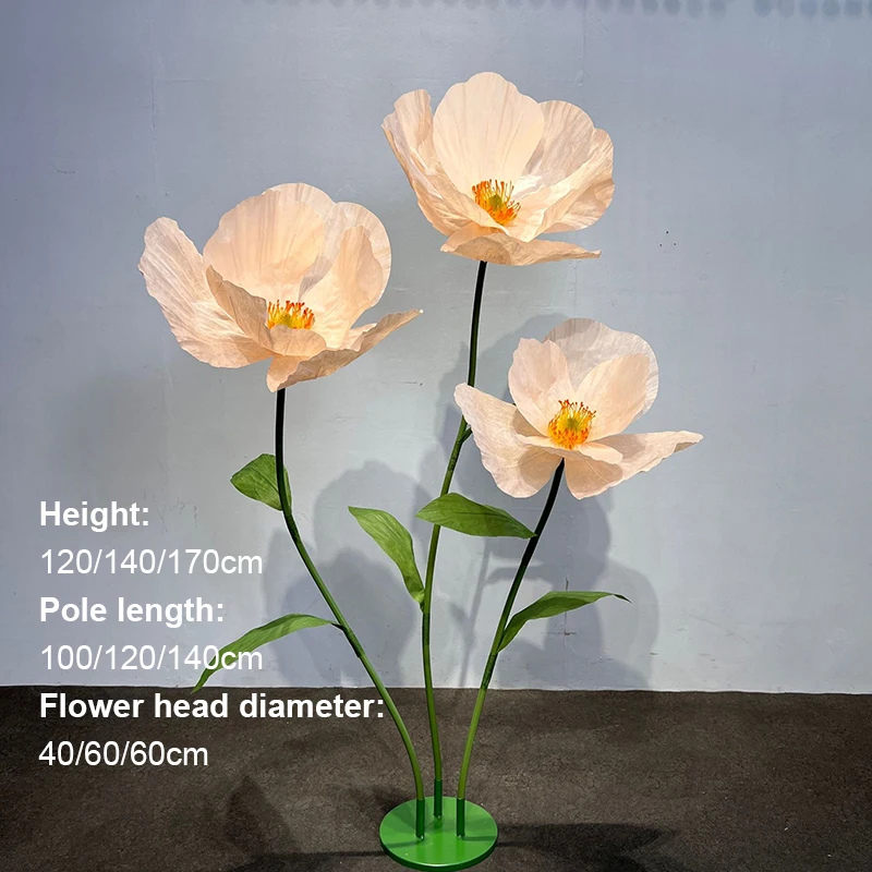 Bruiloft Kunstbloemen Papier Klaproos Bloem Muur Tuin Decoratie Fotografie Props Etalage Feestartikelen Home Decor