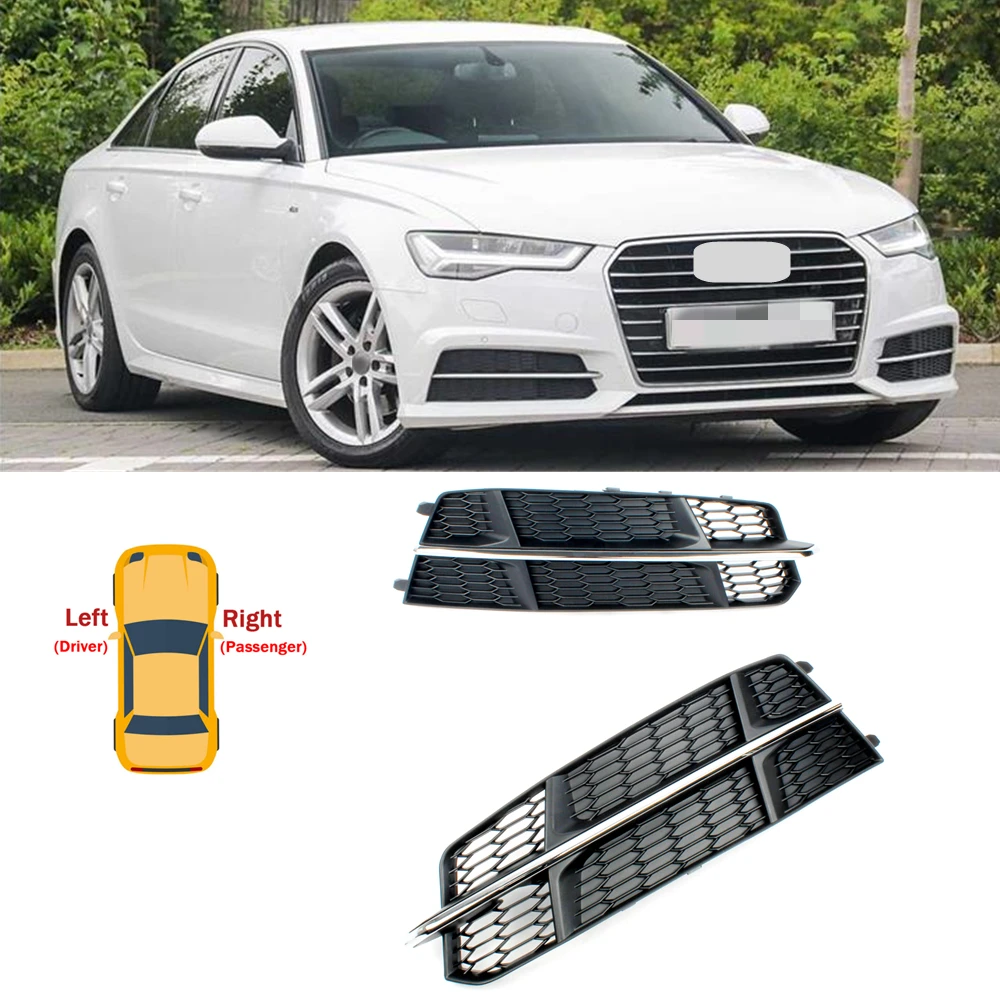 

For AUDI A6 C7 S Line 2015 2016 2017 2018 Car-styling Front Bumper Fog Light Fog Lamp Grille Cover