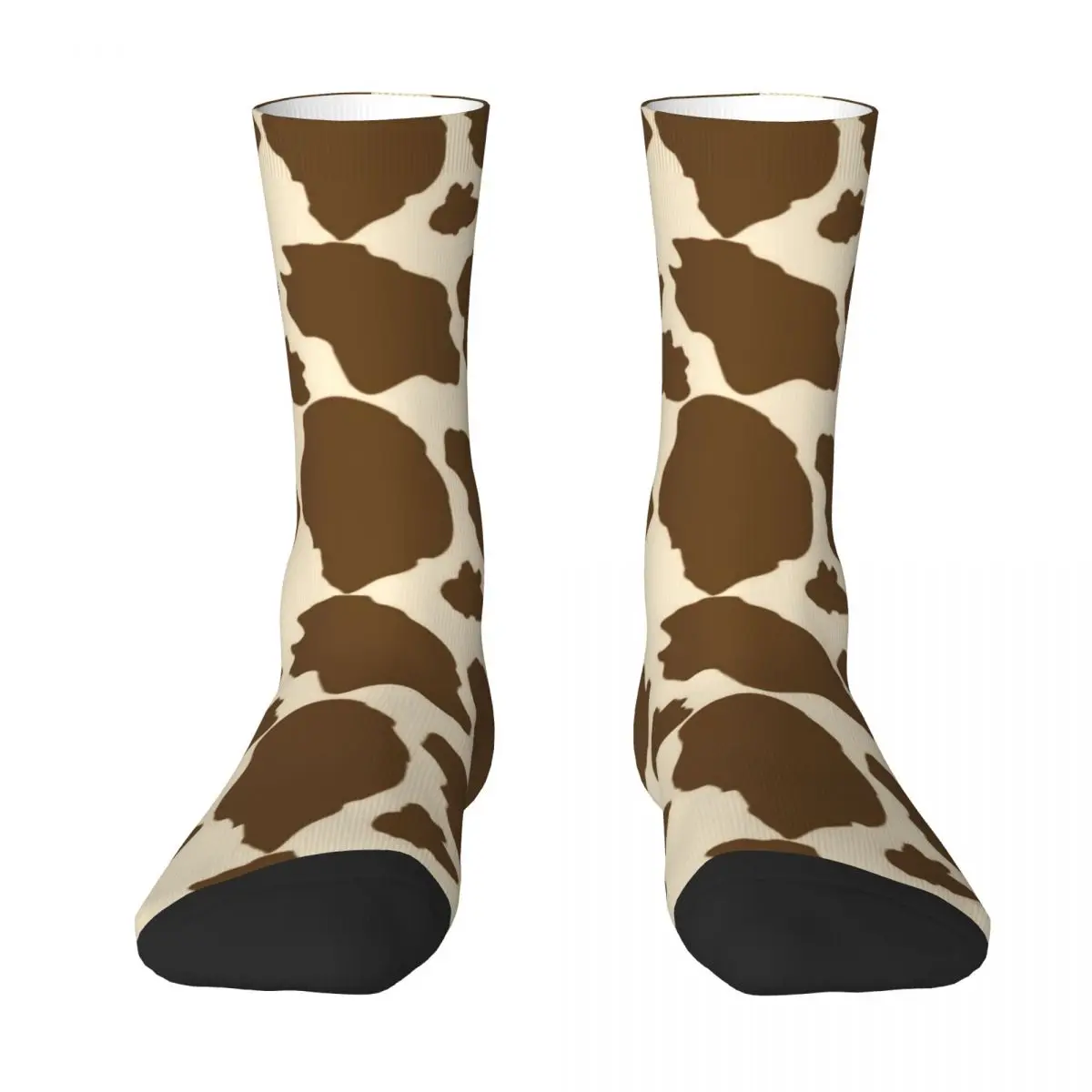 Animal Cow Print Socks Spring Brown Spots Stockings Vintage Ladies Warm Soft Socks Design Running Non Slip Socks