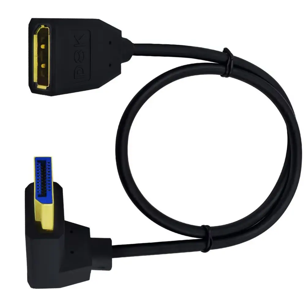 90 Degree Angeld 8K DP Male To Female M/F Display Port Extension Cable For HDMI Nintend Switch Smart Box Projector Splitter