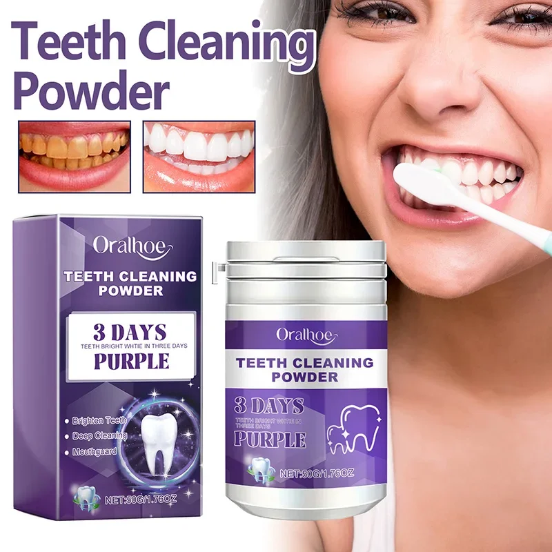 Polvo blanqueador de dientes, limpieza bucal, eliminación de manchas de dientes amarillas, placa, aliento fresco, Limpieza Profunda, fórmula de pulido, polvo dental