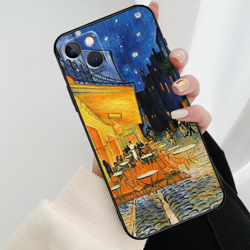 Van Gogh Starry Sky Case For iPhone 12 11 13 14 15 16 Pro Max Mini Cover For iPhone XR X XS Max Plus Phone Case