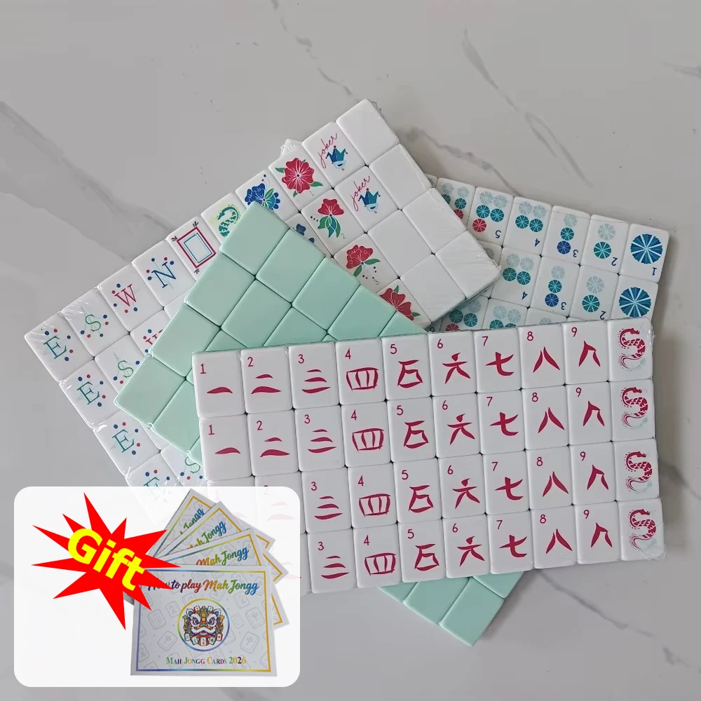 Best Selling Pale Turquoise Luxury Mahjong Set American Mahjong Game Tiles 4-Layer Acrylic Mah Jongg Sets for Table Activities