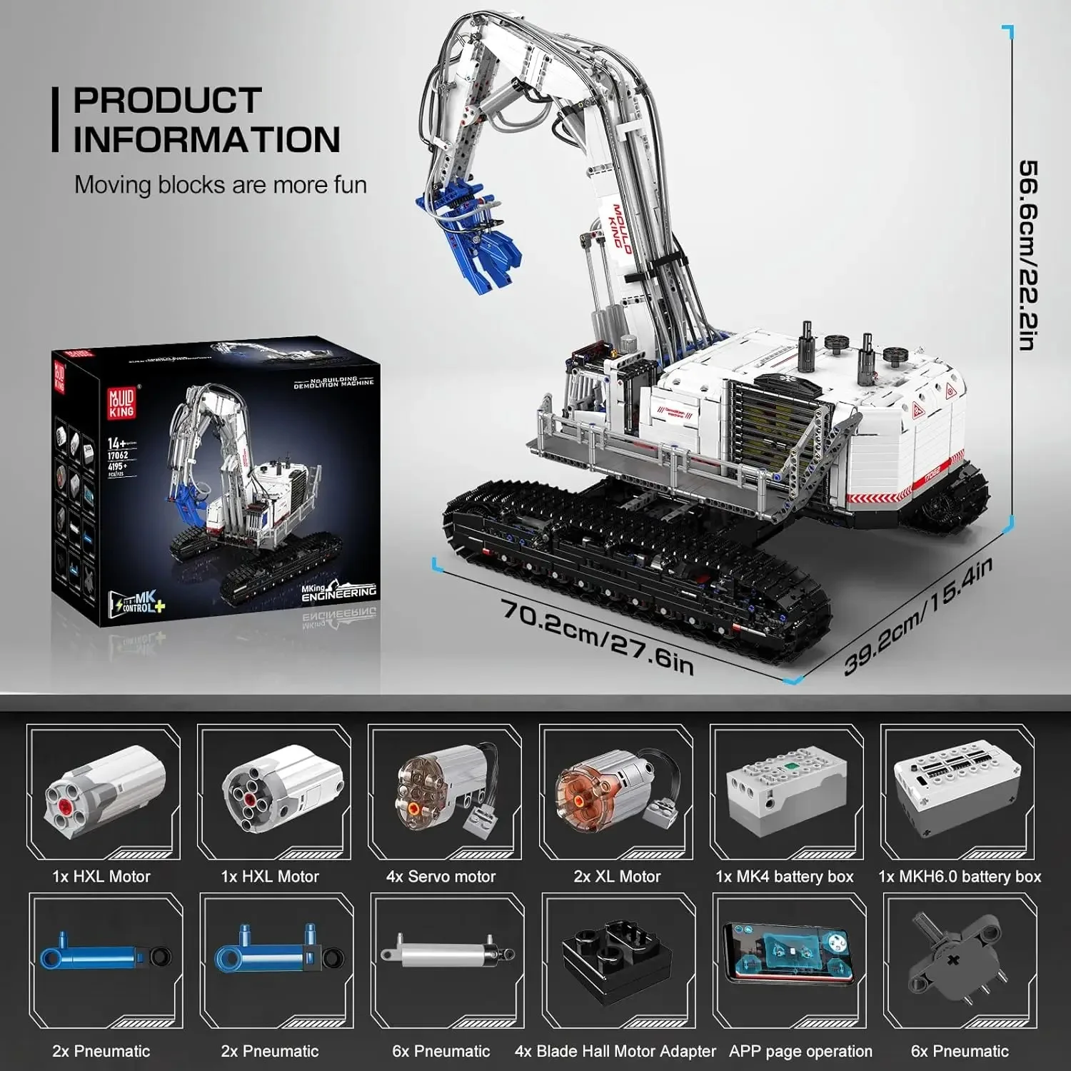 Kit de modelo de máquina de demolição de construção, blocos de construção de caminhão técnico, montagem de quebra-cabeça, brinquedos de carro para meninos e adultos, presente de natal