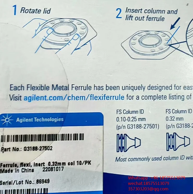 For Agilent G3188-27502 G3188-27501 Plastic Metal Seal Washer ID 0.32mm, 10/pack 1 Pack