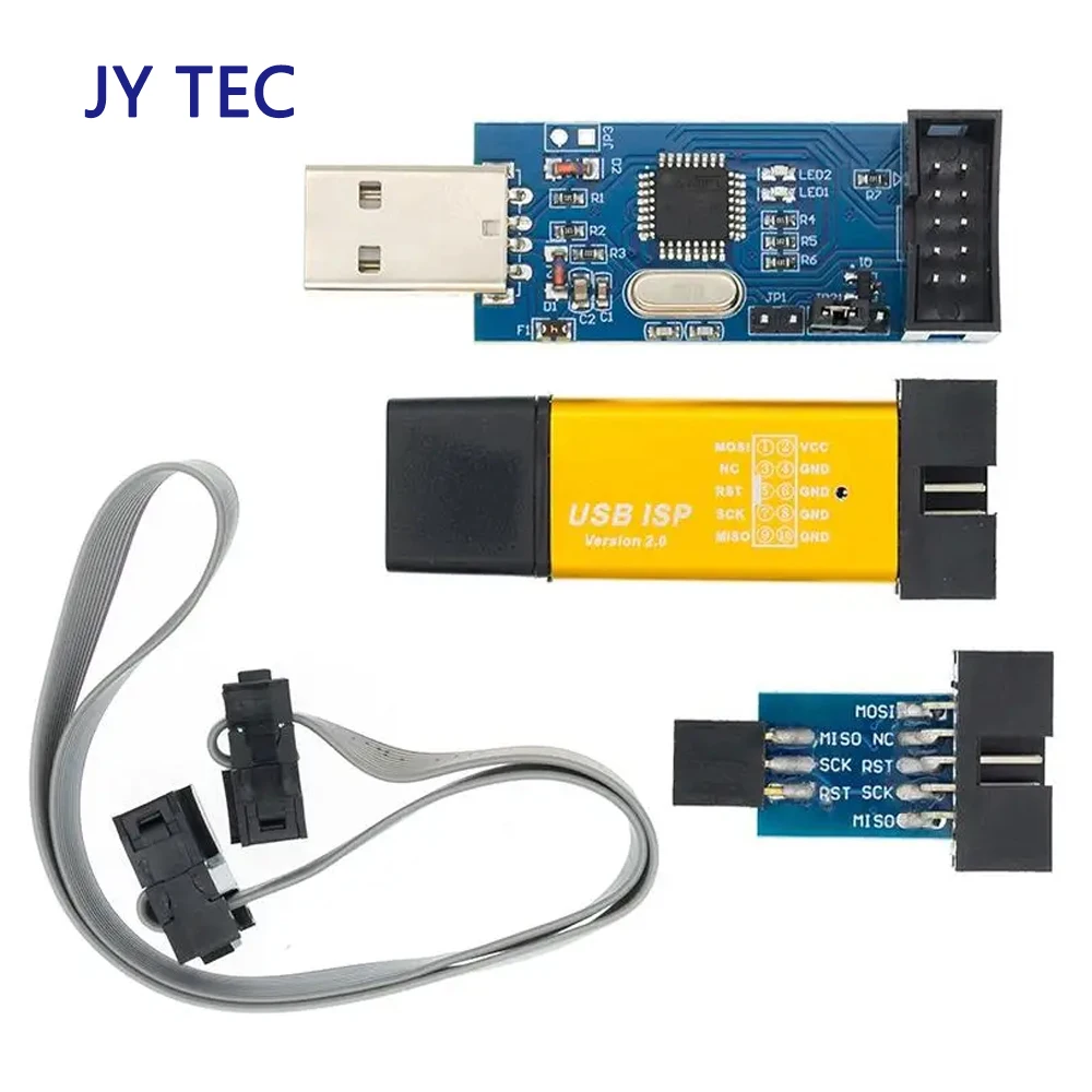 Новый USBASP USBISP AVR программатор USB ISP USB ASP ATMEGA8 ATMEGA128 Поддержка Win7 64K 10-контактный разъем на 6-контактный адаптер