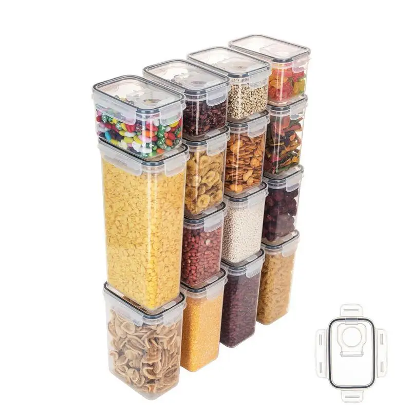 New Food Storage Kitchen Containers Plastic Box Jars For Bulk Cereals Kitchen Organizers For Pantry Organizer Jars With Lid