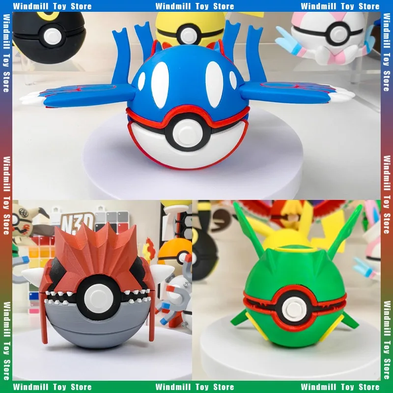 Groudon Rayquaza Kyogre Poké Ball, impression 3D, collections de périphériques de jeu Pokémon, modèle d'ornement de bureau, décoration, jouet cadeau