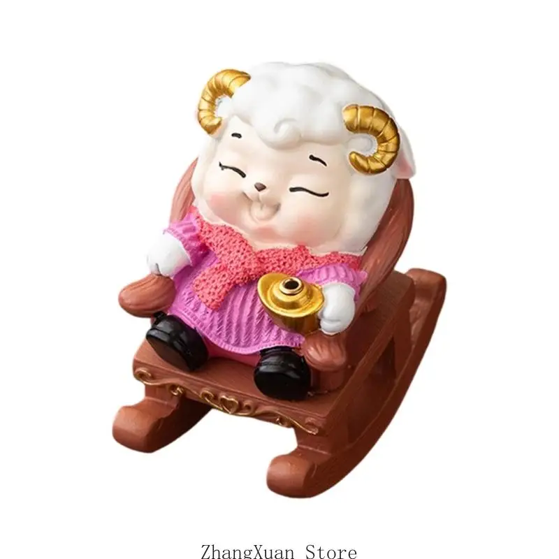 Schafe-Figur, Räucherstäbchenhalter für Schlafzimmer, Schreibtisch, Dekoration, Display, 3 x – Detail 3