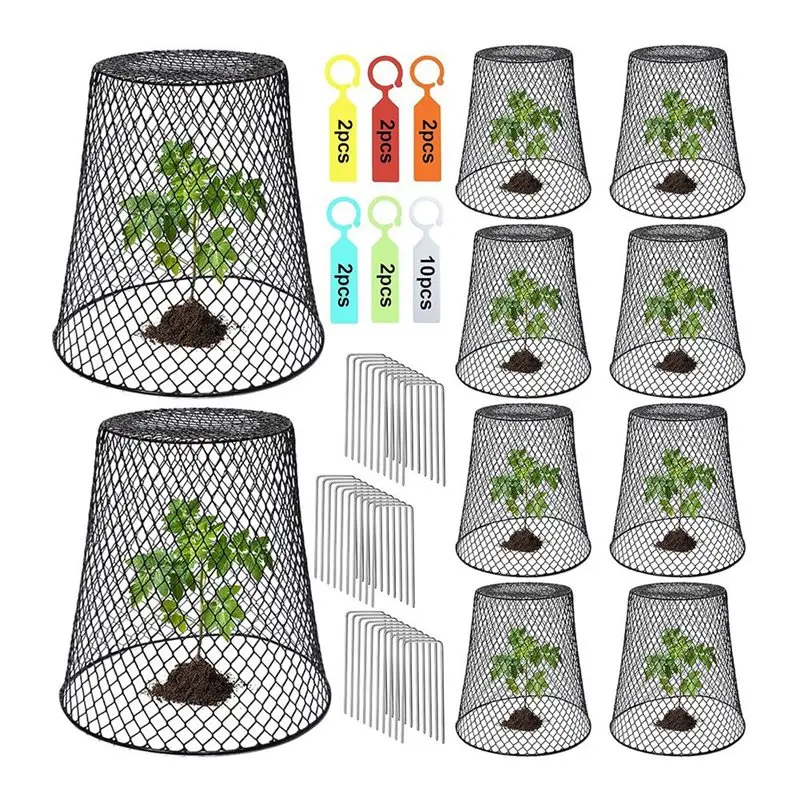 

【Акция】Металлические сетчатые колпаки-чехлы для растений (10 шт.), сверхпрочные садовые сетки-защита от животных для огорода