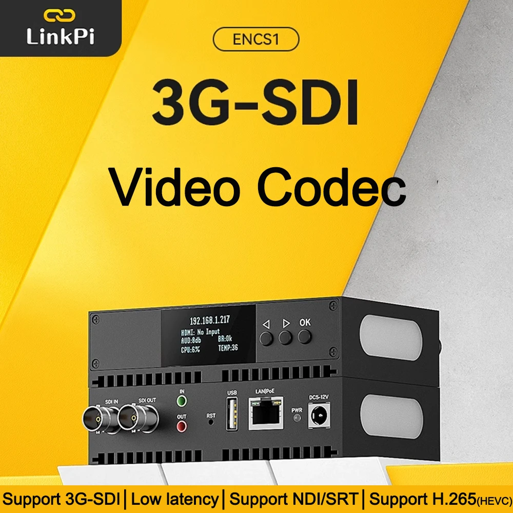 

Link Pi ENCS1 3G SDI Encoder NDI Decoder 4K 1080P SRT RTMP H265 Live/Push Streaming 2GB DDR4 SRT RTSP/RTMP/HTTP/HLS YouTube