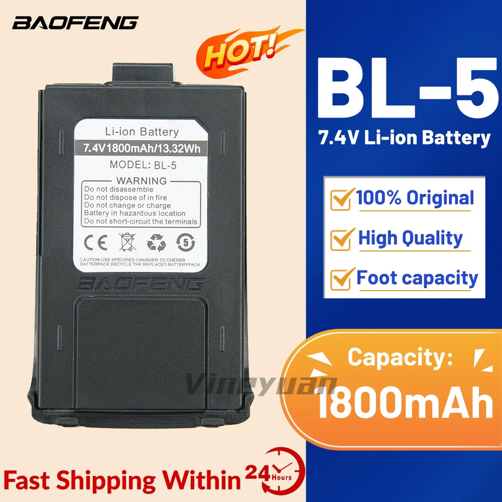 Original Battery 1800mAh 7.4V Li-ion Battery For Baofeng GT-3 GT-3TP GT3 GT3TP >-3 Mark-II Mark-III Two Way Radio