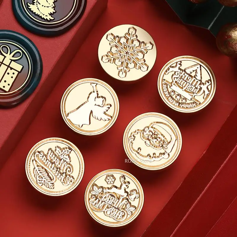 Snowflake Wax Seal Stamp Scrapbook Brass Stamp Replacement Head Elk Christmas Tree Seal Decoration Christmas Gift Decoration