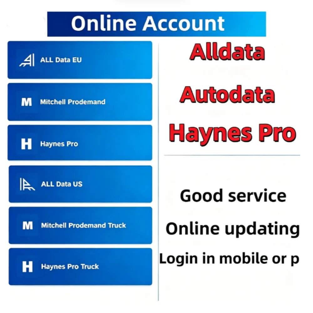 2026 Najnowsze Autodata All Data Online Konto Identifix Konto EU Wsparcie Programowe Logowanie z Telefonu Komórkowego lub Laptopa Aktualizacja do Roku 2026