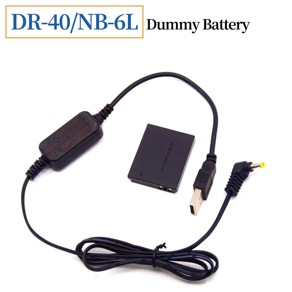 

NB-6L NB6L Dummy Battery ACK-DC40 DR-40 DC Coupler USB Power Bank Cable For Canon S90 S95 SX530 SX600 SX610 SX700 SX710 Camera