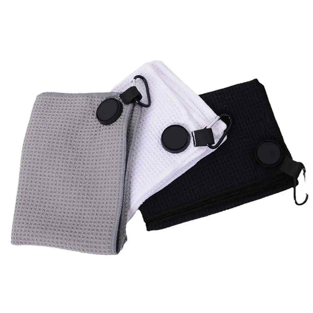 Magnetic Microfiber Golf Towel Waffle Pattern Golf Club Ball Cleaning Cloth Golf Accessories Men Women Golfer Gift 골프 클렌징 타월