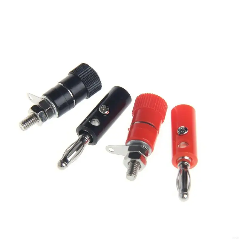 2025 جديد 10 أزواج أسود اللون الأحمر 4 مم ربط بعد أن مكبر صوت طرف موز المقبس مقبس القابس