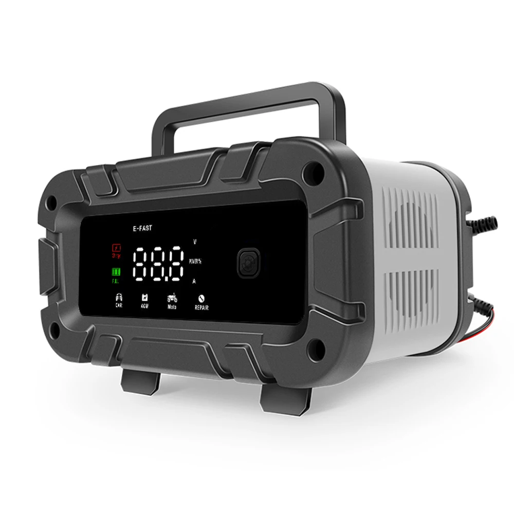 

Car Battery Chargers Intelligent Pulse Repairing Charge Device Automotive Battery Trickle Maintainer with LCD Digital Display