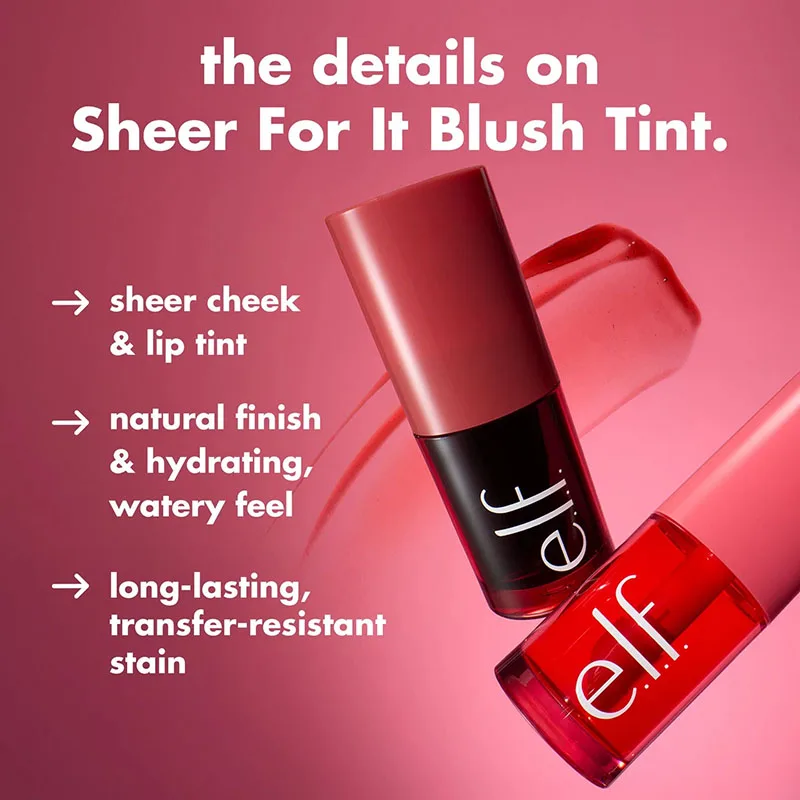 ELF Liquid Powder Blusher for Cheek Lip Makeup Pink Positive Cherry Cola Long-Lasting Moisturize Hydrating Watery Texture Makeup