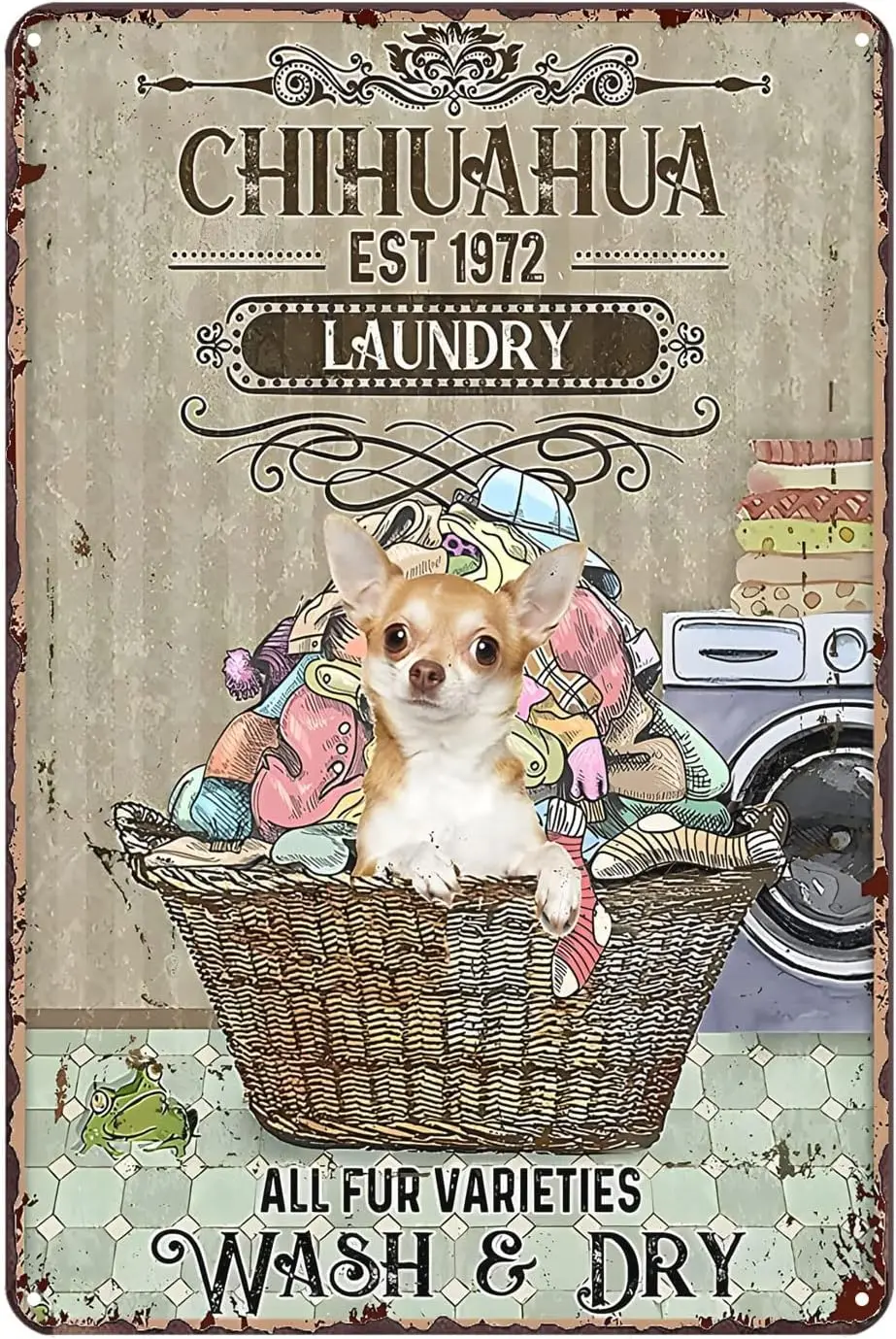 Letrero de Metal para lavandería, Chihuahua, lavado y seco, letreros de cocina Vintage, decoración de pared, letreros de aluminio para el hogar, Bar, restaurante