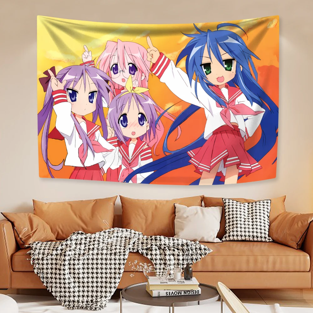 Anime Tapisserie Kawaii Lucky Star Izumi Konata Japanische Wohnkultur Wandbehang Teppiche Schlafzimmer Hintergrund Freund Geschenk