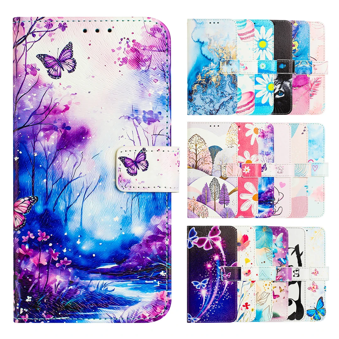

Чехол для TCL 503 502 505 501 403 405 406 408 303 201 305 306 Stylus 5G Cartoon Abstract 7 Card Insertion Phone Cover Fashion