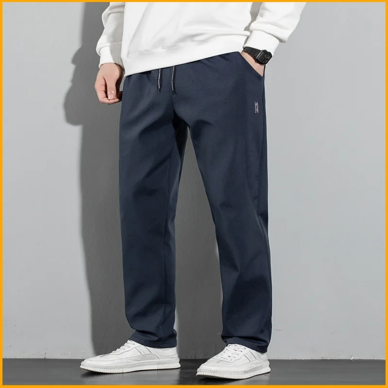 

Trendy winter plus plush thick men's casual pants, sports pants, warm and comfortable, versatile zipper pocket