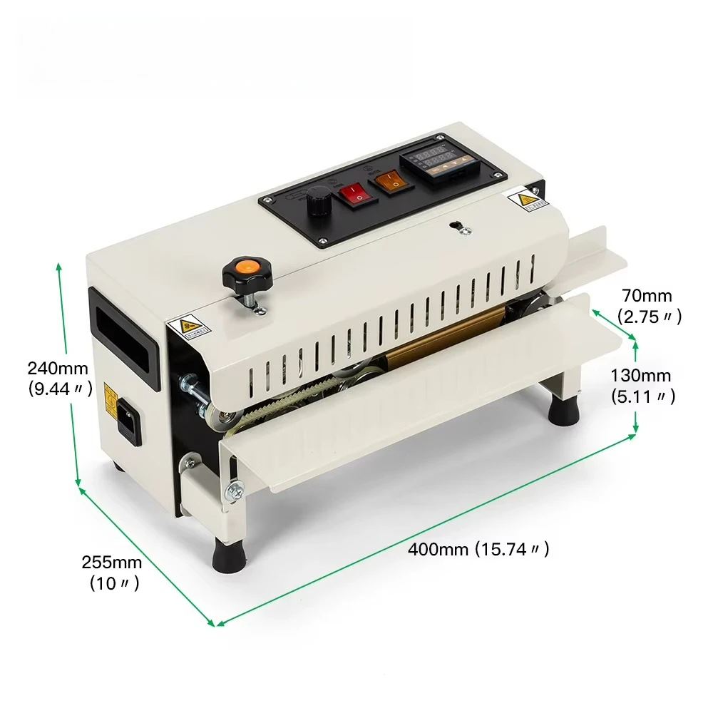 FR-400 New Design Small Size  Horizontal Table Continuous Heat Plastic Bag Band Sealing Machine