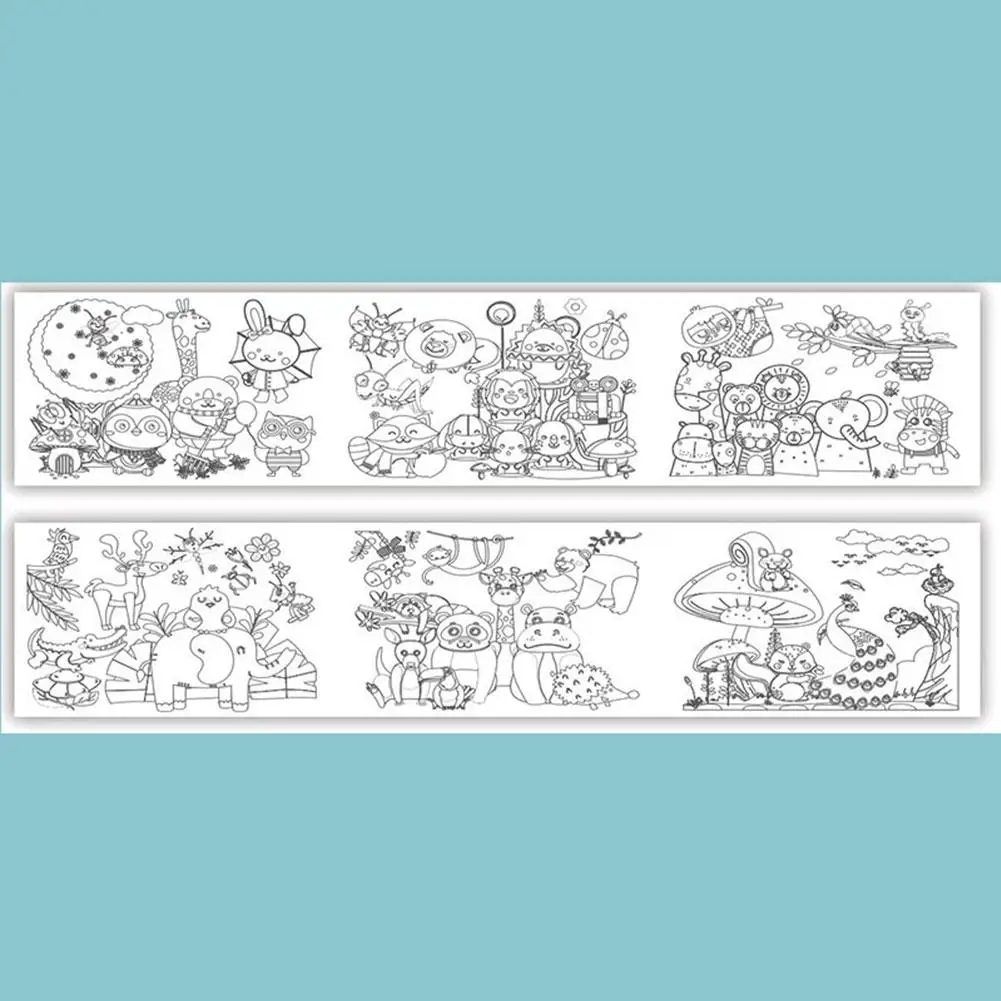 300cm Children's Drawing Roll Diy Graffiti Scroll Color Filling Paper Painting Coloring Paper Roll For Kids Educational Toy V0b9