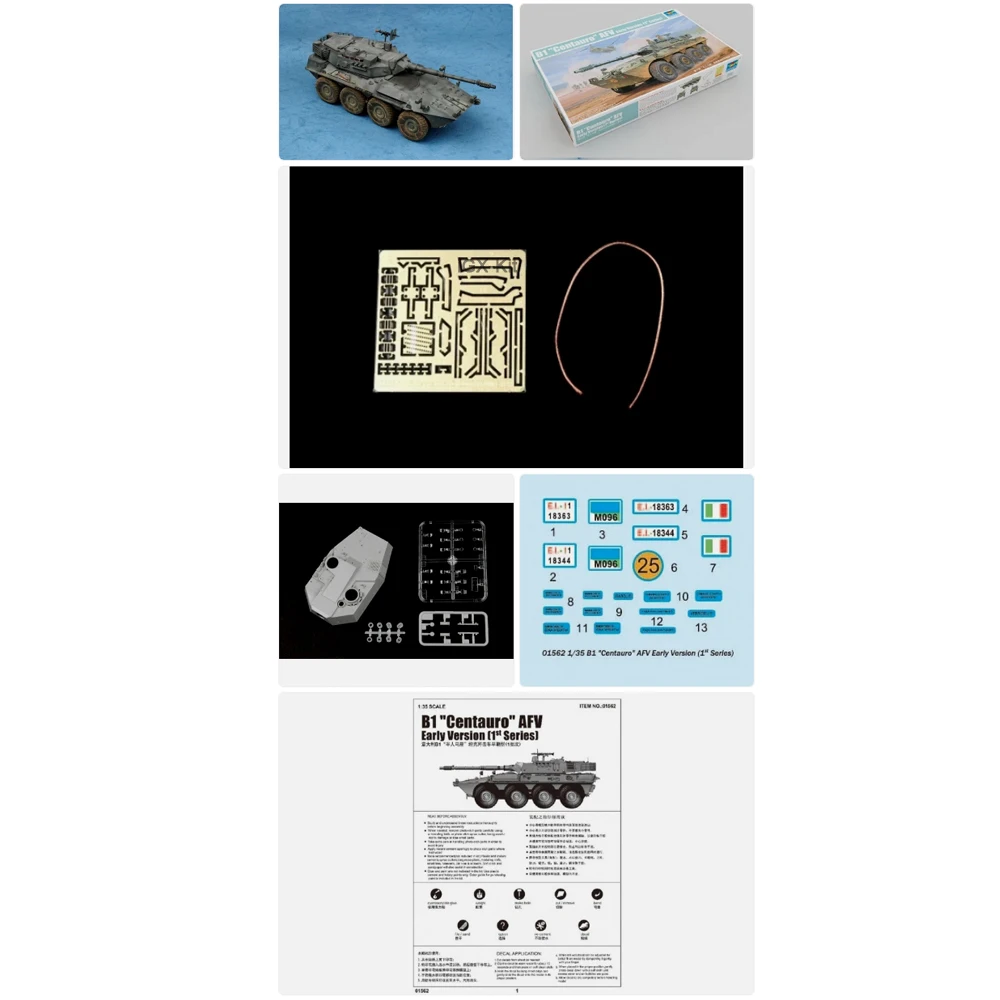 

Trumpeter 01562 1:35 Scale Italian B1 Centauro 1st Series Tank Destroyer Vehicle Hobby Plastic Building Model Kit