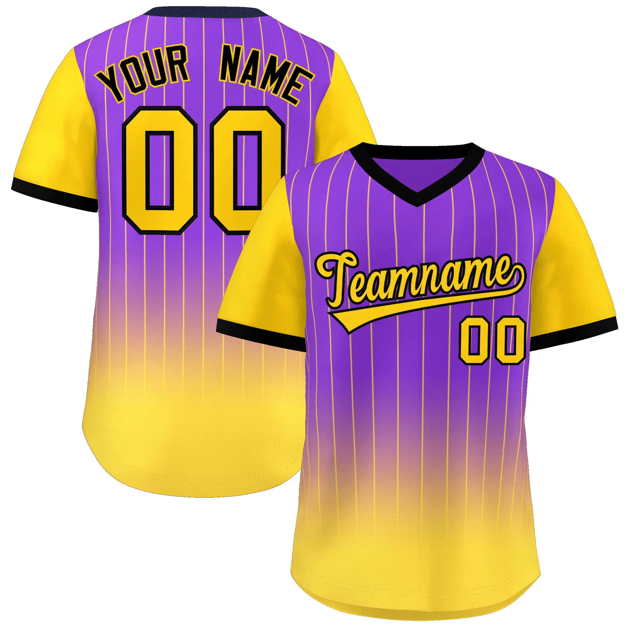 Custom Baseball Jersey Gradient Jersey Printed Team Name Number Baseball T-Shirt for Men/Women Fashion Sportwear