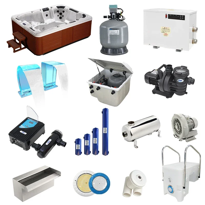 

Factory Direct Full Set Of Swimming Pool Equipment Filtration Circulation Disinfection And Cleaning Accessories