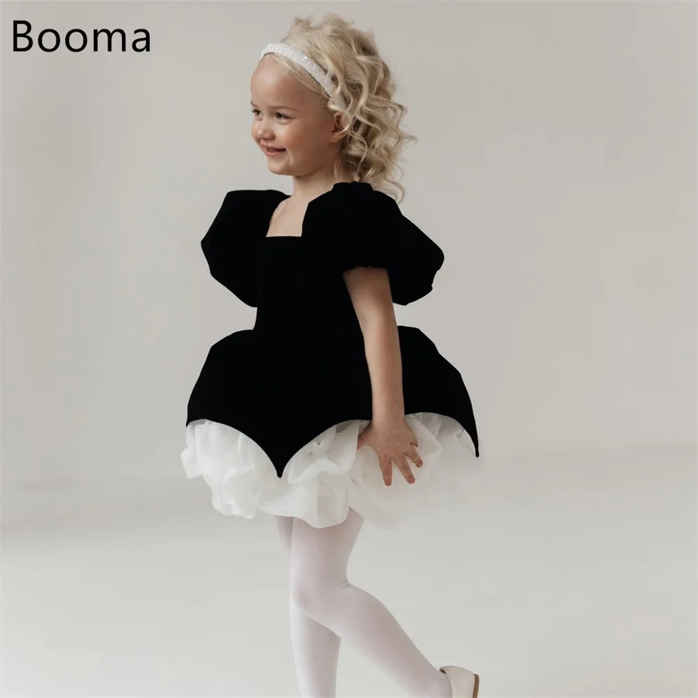 

Booma трапециевидное платье принцессы со складками и квадратным вырезом с цветами для девочек, платье для свадебной вечеринки для детей, платья для выпускного вечера с цветами для девочек на заказ