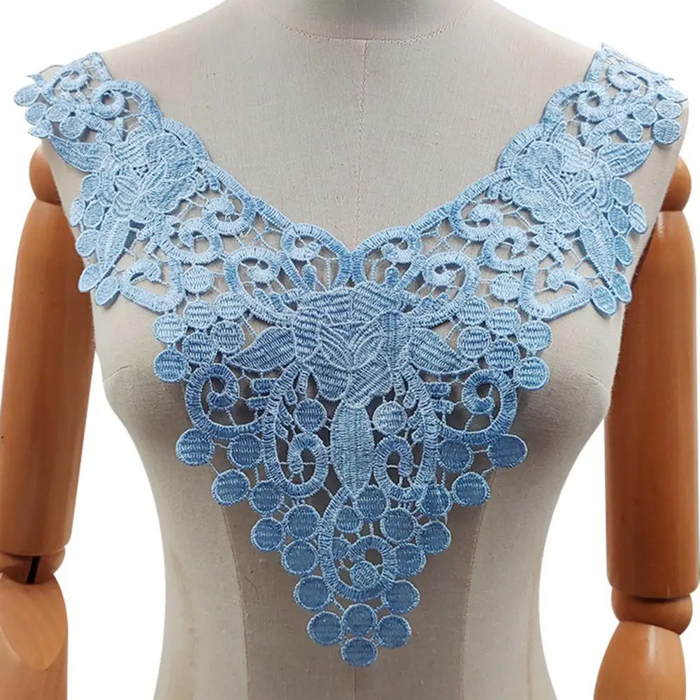 Soft Lace Neckline Embroidered Lace Collar Trim for Women Diy Sewing Supplies Hollow Out Neckline for Wedding for Halloween