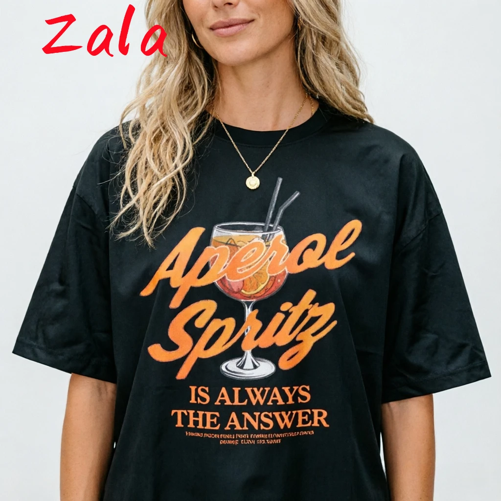 Camiseta Aperol Spritz para mujer, camisetas con citas divertidas, camiseta retro con diseño de bebida alcohólica, camisetas gráficas para fiesta de cócteles, tops unisex, regalos