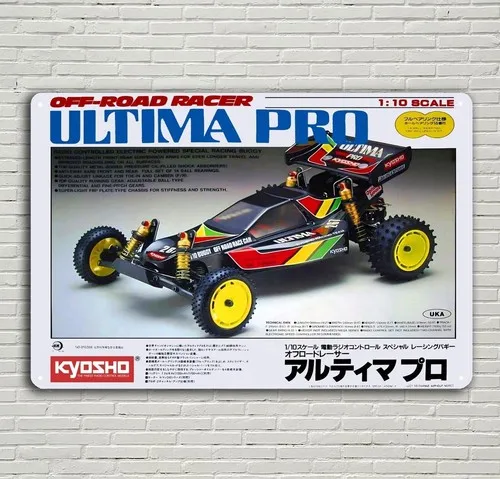 Metallposter Vintage RC-Auto Wanddeko Blechschild Plakette Kyosho Ultima Pro Boxart