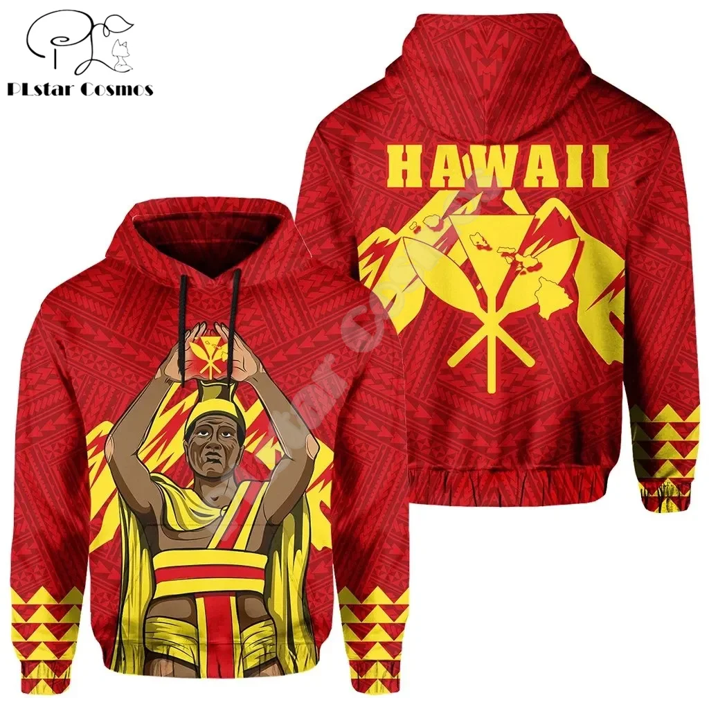 

Polynesian Hawaii Kanaka King Country Flag Tribe Hawaiian Vintage Tattoo Retro 3DPrint Pullover Harajuku Casual Hoodies Jacket F