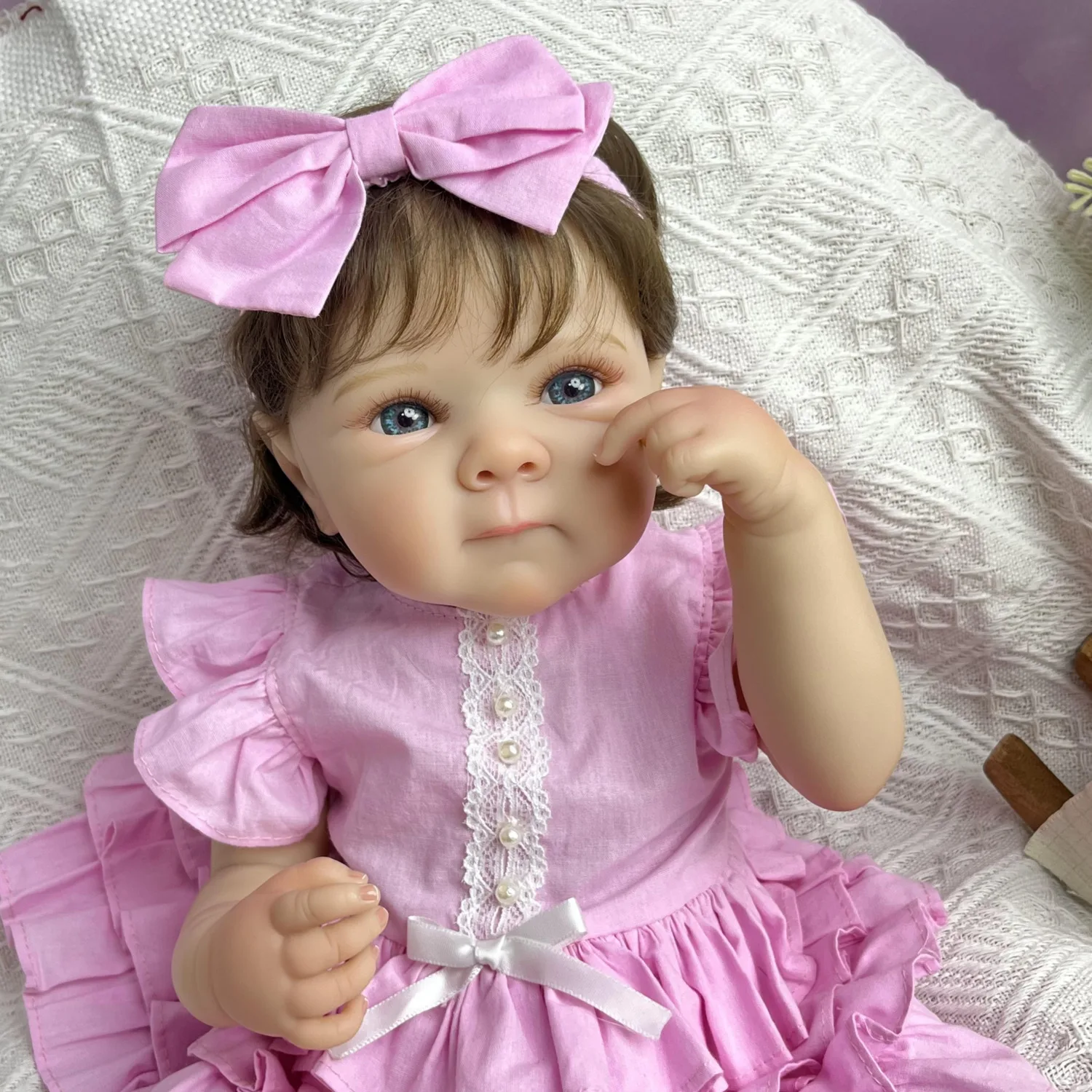 

Кукла-реборн 48 см (19 дюймов), реалистичная, полностью виниловая, в виде девочки, ручной работы, модная, подарок на день рождения, игрушка для игр в домик