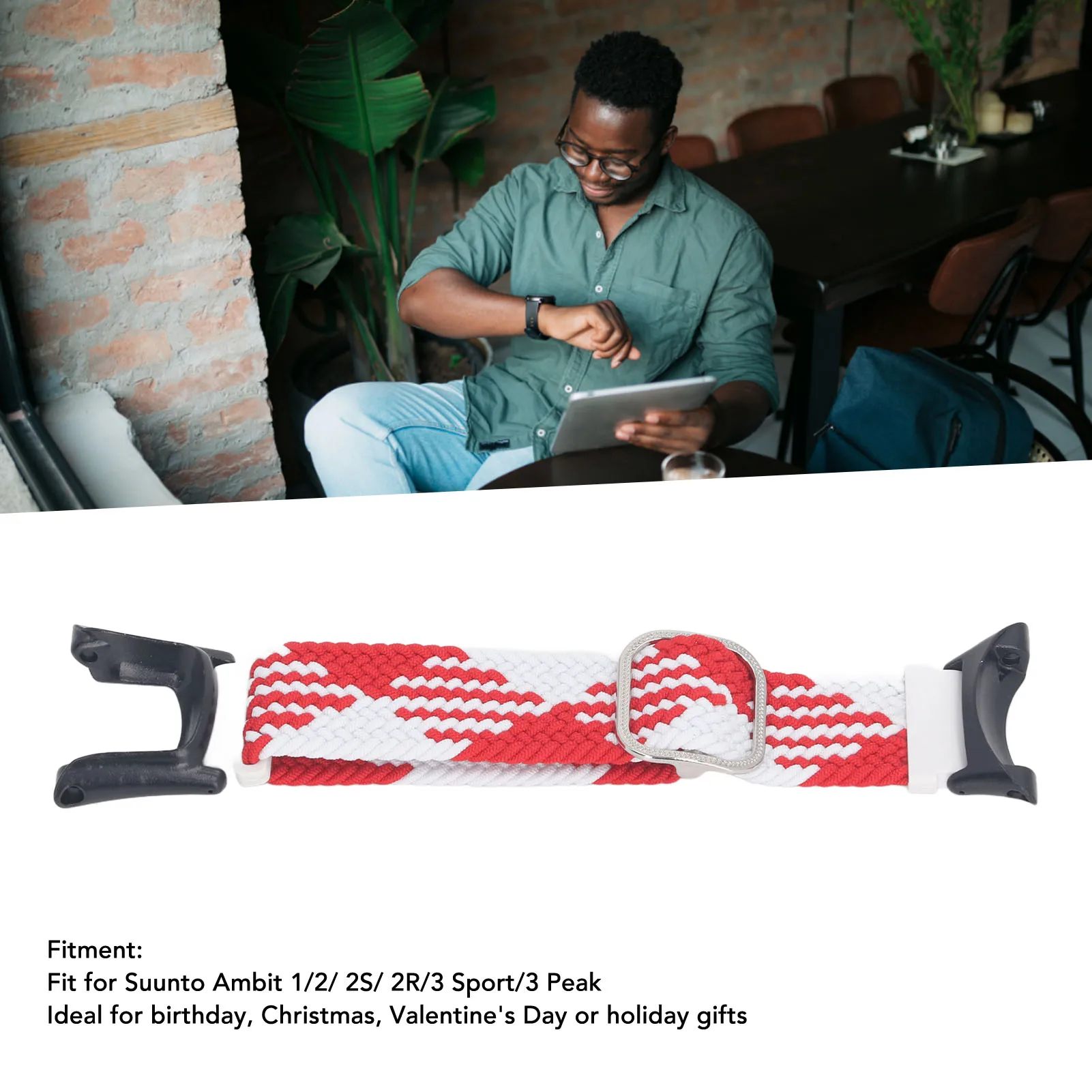 나일론 시계 땋은 밴드 벨트 신축성 있는 남여 공용 퀵 릴리스 시계 땋은 밴드 교체 세탁 가능 크리스마스용 조절 가능