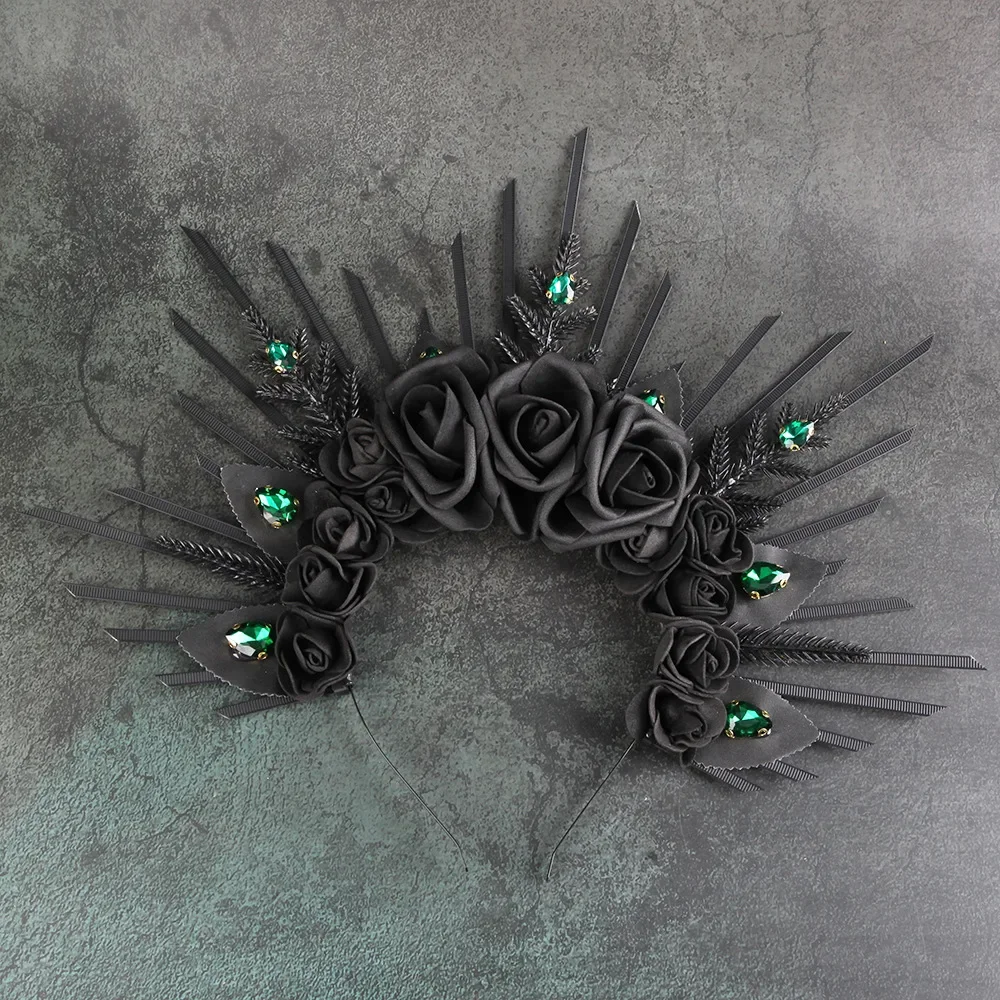 Halo-Krone Mexikanisches Blumen-Stirnband mit Stacheln Göttinnen-Kopfschmuck Mary Halloween-Party Cosplay-Kostüm Kopfbedeckung für Frauen – Detail 3