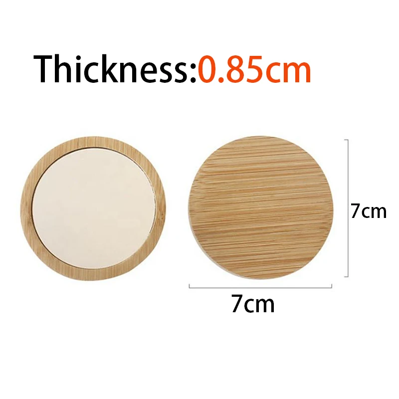 5Pcs Bamboo Makeup Mirrors Round Hand Mirror Compact Cosmetic Mirror Desktop Pocket Mirrors Small Wood Handheld Mirrors