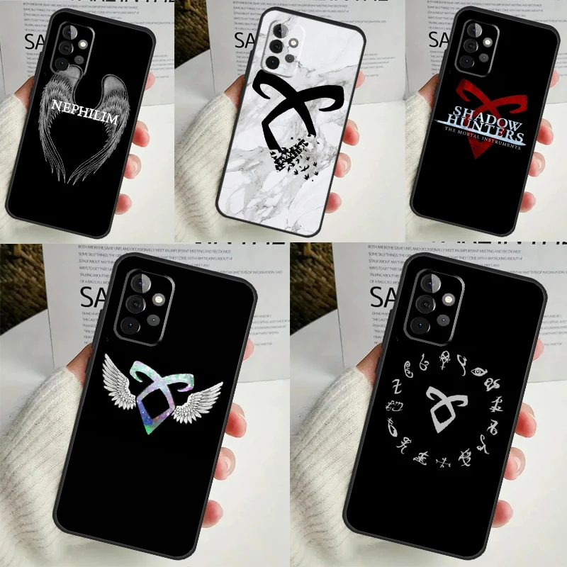 Shadowhunters Angelic Rune logo Case For Samsung Galaxy A54 A34 A14 A13 A33 A53 A12 A32 A52 A71 A51 A15 A25 A35 A55 Cover