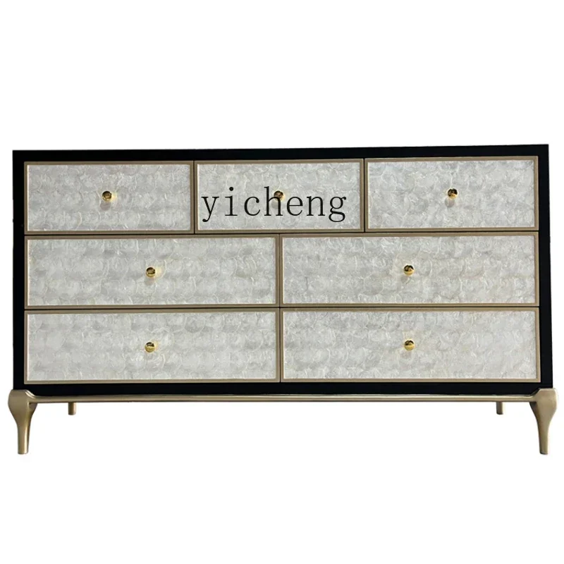 GZ-i6.3 Simple Living Room Shell Decoration 7-Drawer Cabinet Drawer Solid Wood European Bedroom Storage Chest of Drawers