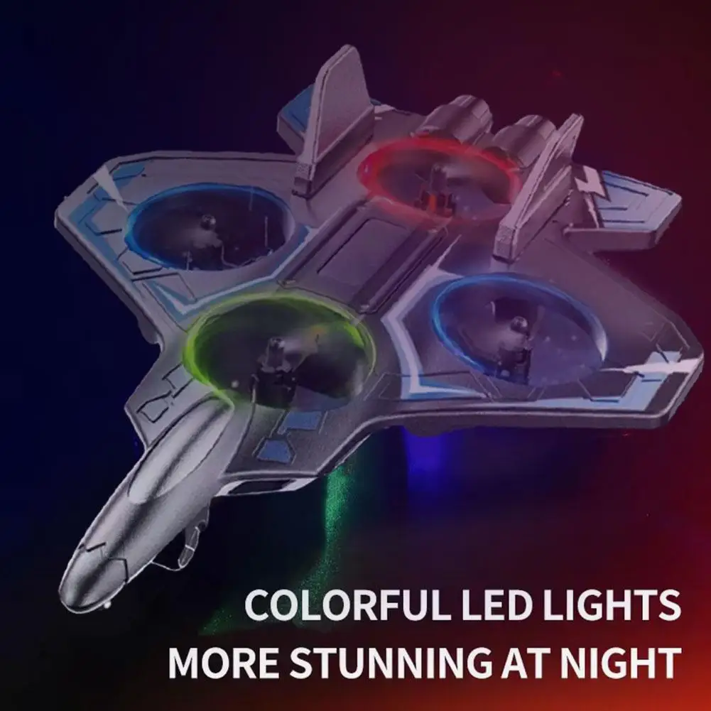 2.4G Remote Control Fighter Electric Foam Glider Stunt Tumbling UAV Hovering Helicopter With LED Colorful Lights Aircraft Model