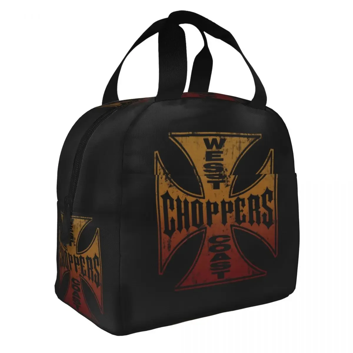 West Coast Iron Cross Choppers Thermal Insulated Lunch Bag Women Resuable Lunch Tote for School Multifunction Food Bento Box