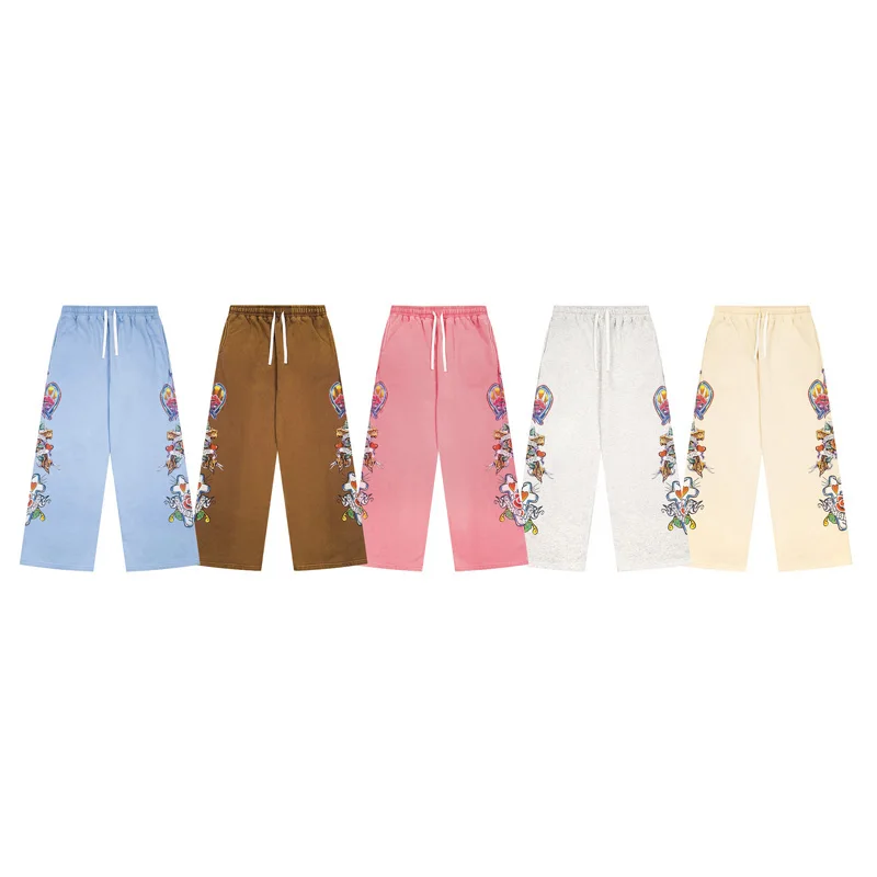 American High Street Casual Comfortable Righteous Pants New High-quality Full Print Heavy Duty Pants