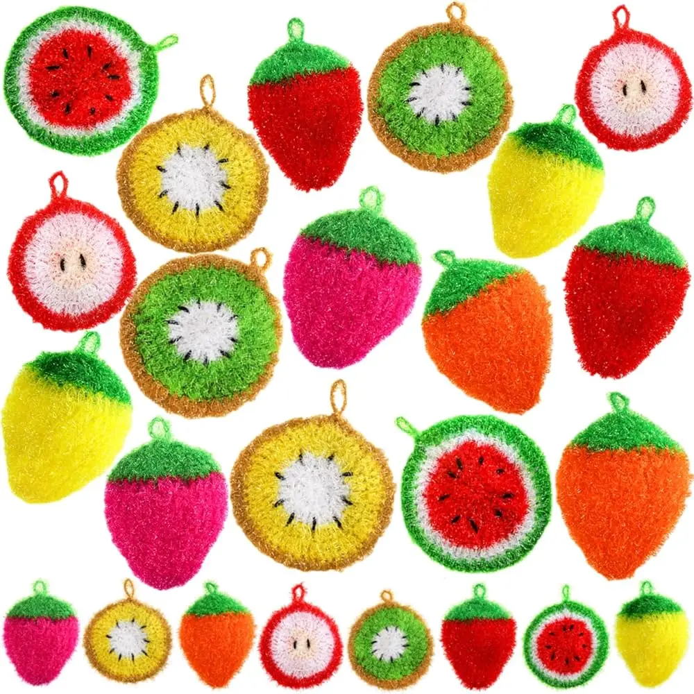 

16 Pieces Fruit Dish Scrubber, Non Scratch Dish Washing Sponge, Double Layer Reusable Kitchen Scrubber Cleaning Sponge for Di