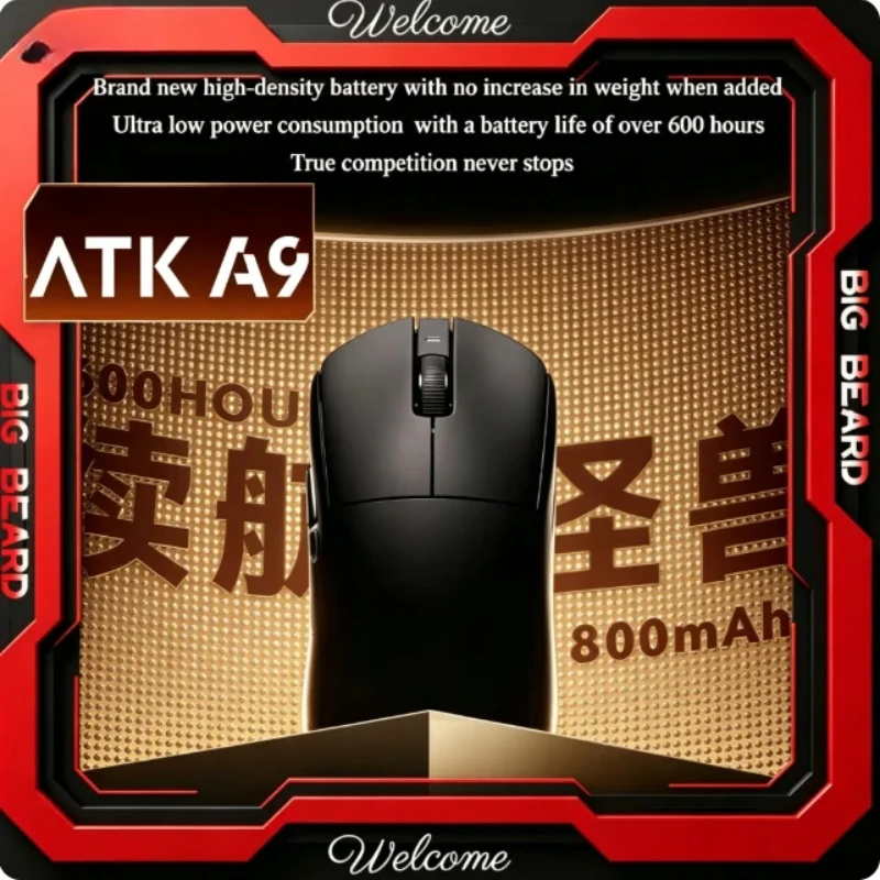 

NEW ATK A9 Air Ultimate Wireless Mouse Master Edition PAW3950UItra Ultra Lightweight Ergonomic Game E-sports Custom Accessory
